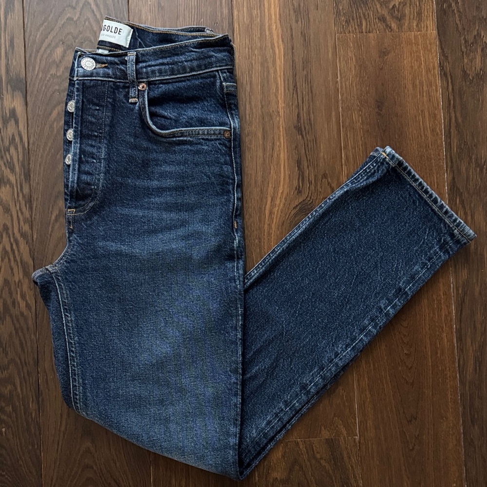 AGOLDE Long High Rise Straight Jeans